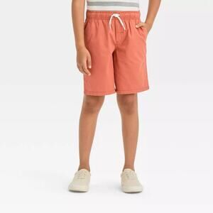 Boys' Orange Playwear 'At the Knee' Pull-On Shorts - Cat & Jack™, New- 10-12